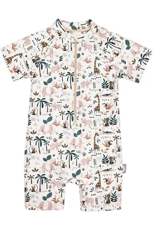 Sterntaler Schwimmanzug Safari - Jungen Badebekleidung - Kurzarm Badeanzug - Windeleinsatz bis Größe 86/92 - UV-Schutz 50+ Schwimmanzug - Baby Bademode Kinder - , Größe 92