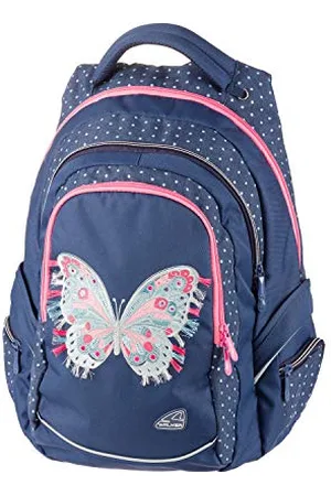 Karen Walker 42023-072 - Rucksack Fame Magic Butterfly Dark Blue, mit 3 Fächern, Seitentaschen, atmungsaktive Polster, verstellbarem Hüft-, Schulter- und Brustgurt, ca. 32 x 44 x 24 cm