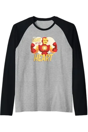 Marvel Iron Man Light Up My Heart Valentine’s Day Romantic Raglan