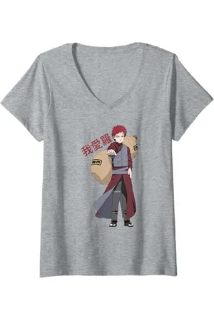Naruto Damen Shippuden Gaara T-Shirt mit V-Ausschnitt