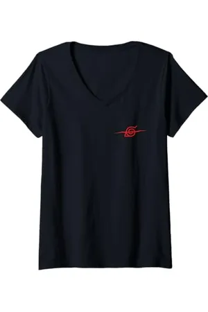Naruto Damen Shippuden Anti Leaf Cloud T-Shirt mit V-Ausschnitt
