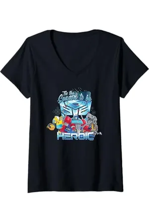 TRANSFORMERS Damen Evergreen Christmas Tis The Season To Be Heroic T-Shirt mit V-Ausschnitt