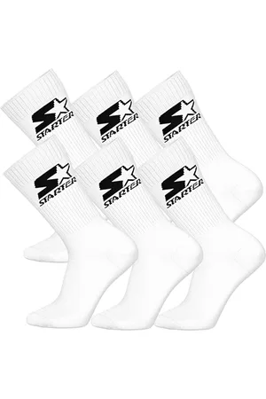Starter Unisex 6-Pack Crew Socks, White, 35