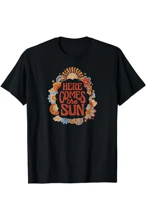 The Beatles Here Comes The Sun Retro-Vintage-Blumen T-Shirt