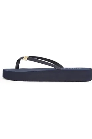 Tommy Hilfiger Damen Flip Flops Elevated Chic Beach Sandal mit Plateau, Blau (Space Blue), 37