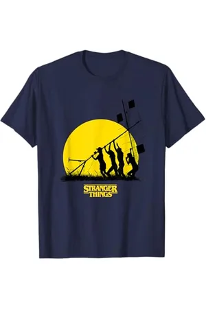 Stranger Things Aerial Group The Party Silhouette T-Shirt