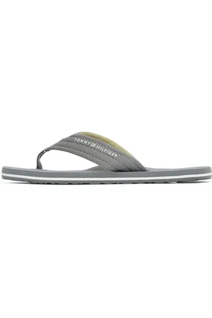 Tommy Hilfiger Herren Flip Flops Nyc Beach Sandal mit Logo, Grau (Universal Grey), 43