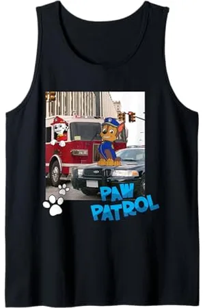 Paw Patrol Verfolgungsjagd und Marshall Truck und Polizeiauto Foto Tank Top
