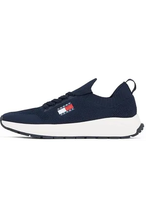 Tommy Hilfiger Herren Runner Sneaker Kntitted Low Top, Blau (Dark Night Navy), 43