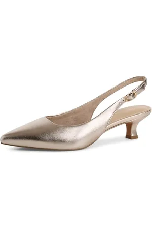 Marco Tozzi Damen Slingpumps aus Leder Spitz, Beige , 40 EU