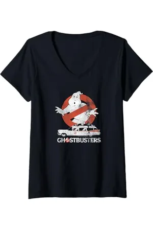 Ghostbusters Damen Kein Geist mit Ecto Vector T-Shirt mit V-Ausschnitt