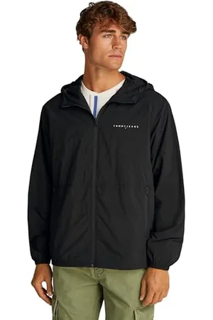 Tommy Hilfiger Herren Windbreaker Jacke Chicago mit Kapuze, Schwarz (Black), XXL