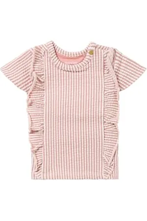 Noppies Baby Baby-Mädchen Girls Tee Niceville Short Sleeve Stripe T-Shirt, Rose Dawn-N026, 74