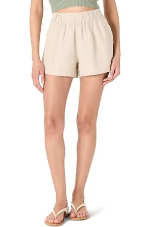 THE DROP Essie Linen Pull On Mini Shorts, , L