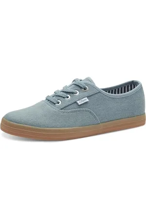 QS by s.Oliver Damen Sneaker flach aus Stoff Leicht, Blau , 38 EU