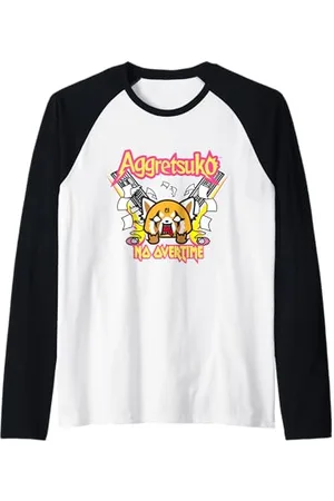 Sanrio Aggretsuko Rage No Overtime T-Shirt Raglan