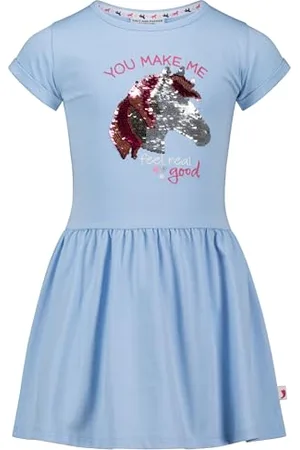 Salt & Pepper BY KIDS PARK Mädchen Kleid mit Pferde Stickmotiv und Wendepailletten
