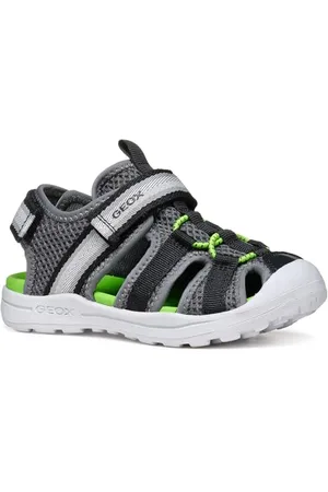 Geox J VANIETT Boy A Sandal, Dk Grey/Green, 33 EU