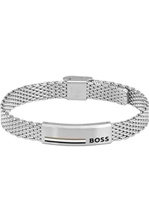 HUGO BOSS Jewelry Gliederarmband für Herren Kollektion ALEN aus Edelstahl mit einer Gravierten Plakette - 1580611