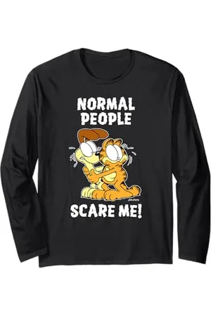 Garfield Normal People Scare Me Halloween Cartoon Katze Langarmshirt