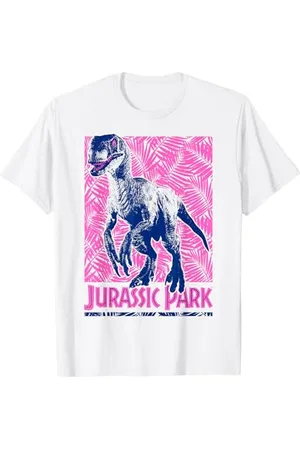 Jurassic Park Raptor Neon Tropical Poster T-Shirt