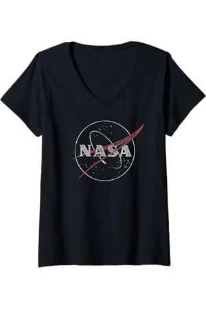 Nasa Damen -Logo mit auffälligem -Bug T-Shirt mit V-Ausschnitt