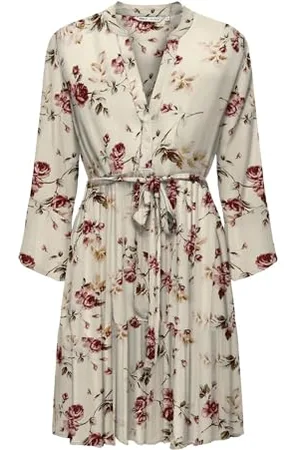 ONLY Damen Onlclemmentine Life Dress WVN Noos Zartes Kleid Mit V-Ausschnitt Und 3/4 Ärmeln, , Medium