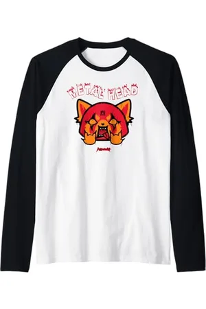 Sanrio Aggretsuko T-Shirt mit Metallkopf Raglan