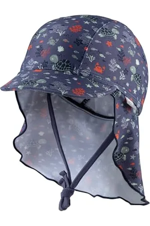 Sterntaler Schirmmütze Nacken Unterwasser - Baby- und Kinder Mütze mit Nackenschutz - UV-Schutz 50+ Bademütze zum Binden - Kopfbedeckung Schwimmbad und Strand - Unisex Bademode - , Größe 43