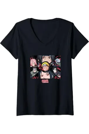 Naruto Damen Shippuden Group Panels T-Shirt mit V-Ausschnitt