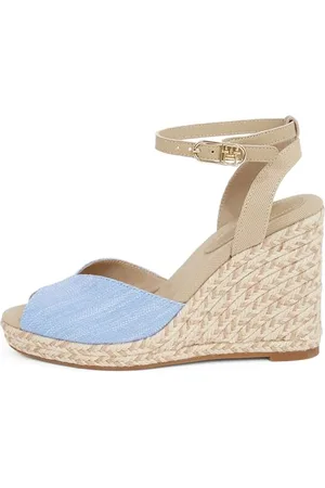 Tommy Hilfiger Damen Wedge Espadrilles Chambray High mit Knöchelriemen, Blau (Blue Spell), 38