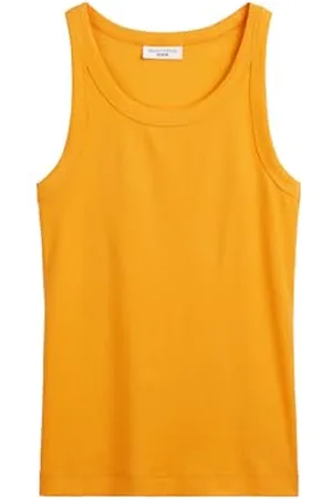 Marc O’ Polo Marc OߴPolo Denim Damen Tanktop mit Stretch-Anteil ärmellos, Orange , S