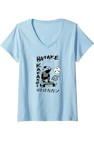 Naruto Damen Shippuden Hatake Kakashi SD T-Shirt mit V-Ausschnitt