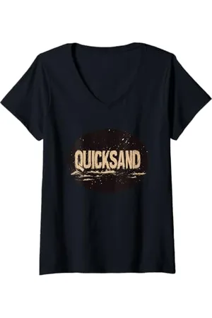 Quick Damen Lustiges Treibsand Rede Kostüm für Jungen und Mädchen T-Shirt mit V-Ausschnitt