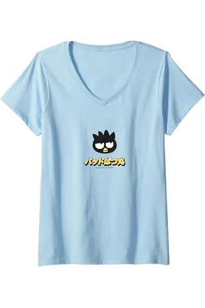 Sanrio Damen Bad Badtz Maru Charakter Klassisches Japan Design T-Shirt mit V-Ausschnitt