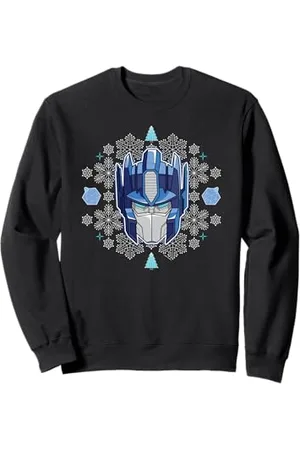TRANSFORMERS Evergreen Christmas Optimus Face Snowflakes Sweatshirt