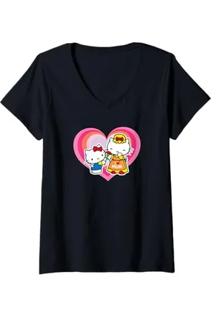 Sanrio Damen Hello Kitty ich liebe Mutter Muttertage T-Shirt mit V-Ausschnitt