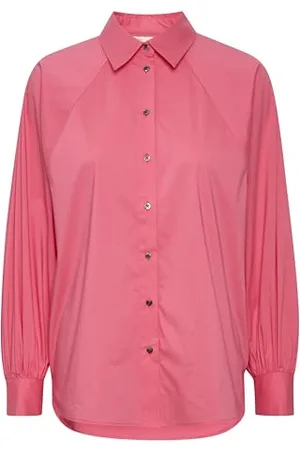 INWEAR Damen Button Up Casual Fit Long Raglan Sleeves Spread Kragen Shirt, Rosa-Pink Rose, 40