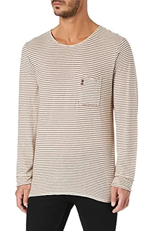 Herrlicher Herren Ron Cotton Linen Mix T-Shirt, , S