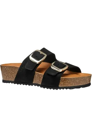 Geox Damen D BRIONIA H A Flat Sandal, Black, 40 EU