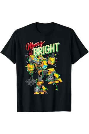 TRANSFORMERS Evergreen Christmas Merry & Bright Bumblebee T-Shirt