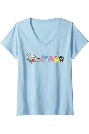 Sanrio Damen Hello Kitty Bus Stop Graphic T-Shirt mit V-Ausschnitt