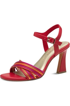Marco Tozzi Damen Sandalen mit Absatz Elegant mit Schließe, Rot , 41 EU