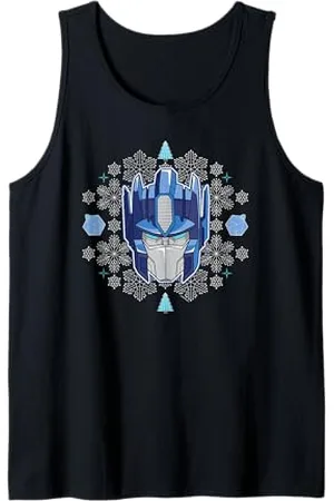 TRANSFORMERS Evergreen Christmas Optimus Face Snowflakes Tank Top
