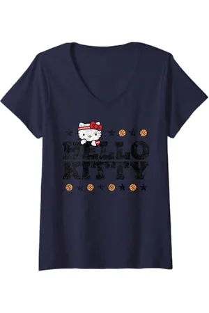Sanrio Damen Hello Kitty Basketball Star T-Shirt mit V-Ausschnitt