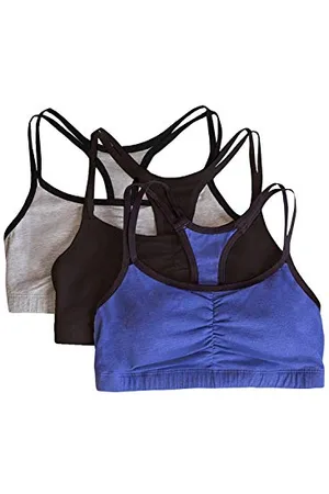 Fruit Of The Loom Damen Spaghetti Strap Cotton Bra-All-Day Comfort & Easy Movement Sport-BH, Undurchsichtige, , 85 (3er Pack)