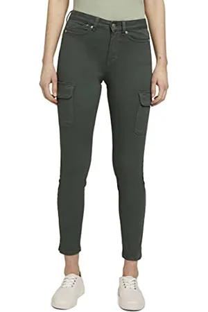 TOM TAILOR Damen 1024108 NELA Extra Skinny Cargo Hose, 26678-Dusty Pine Green, 30