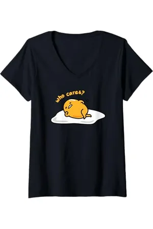 Sanrio Damen Gudetama Who Cares T-Shirt mit V-Ausschnitt