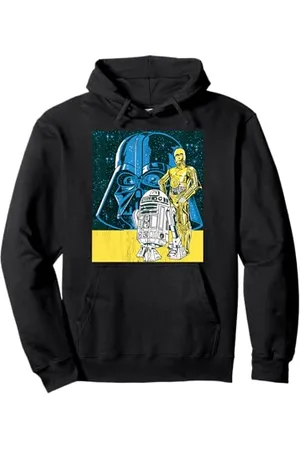 STAR WARS Darth Vader C-3PO R2-D2 Pop Art Vintage Style Pullover Hoodie