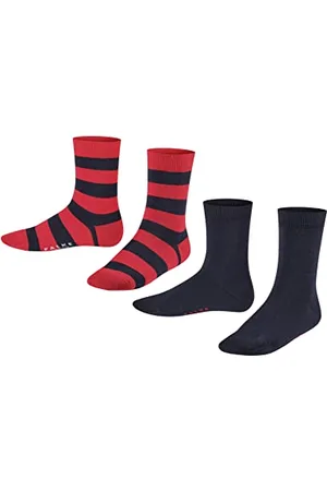 Falke Unisex Kinder Socken Happy Stripe Multipack K So Baumwolle gemustert 2 Paar, , 27-30